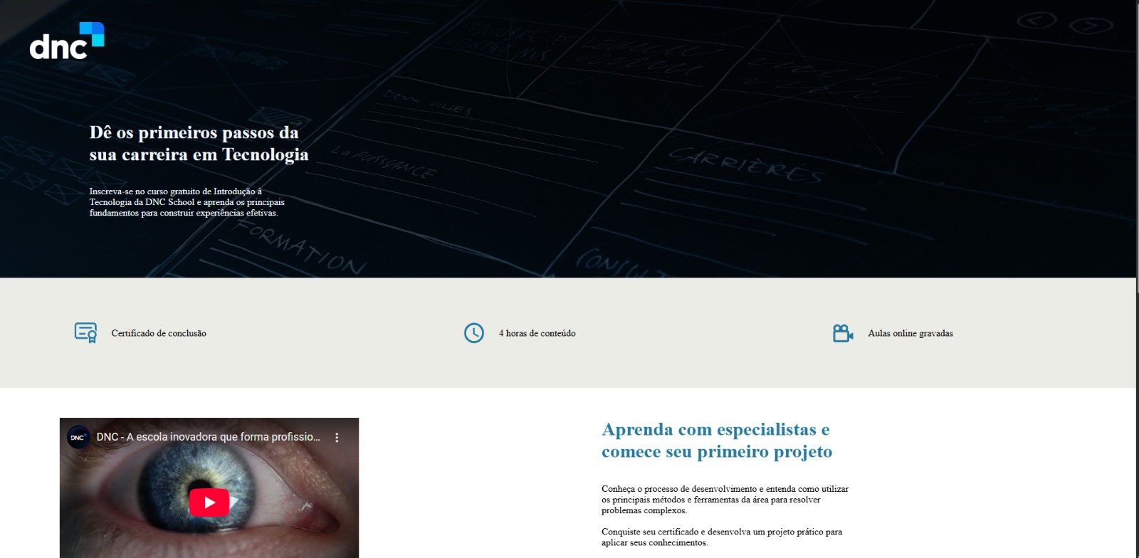 Preview do projeto Landing Page DNC